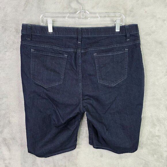 Womens Lee Riders Blue Denim Bermuda Shorts Dark Wash Cotton Blend Stretch 18W - Picture 5 of 10